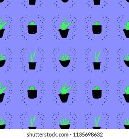 Cactus seamless pattern illustration