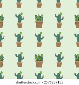 Cactus seamless pattern. Cactus illustration. Cactus background. Perfect for fabric, textile, wallpaper, decor, illustration, print, packaging of products. SSTKbackgrounds