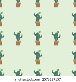 Cactus seamless pattern. Cactus illustration. Cactus background. Perfect for fabric, textile, wallpaper, decor, illustration, print, packaging of products. SSTKbackgrounds