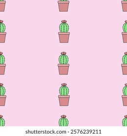 Cactus seamless pattern. Cactus illustration. Cactus background. Perfect for fabric, textile, wallpaper, decor, illustration, print, packaging of products. SSTKbackgrounds