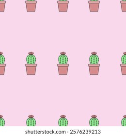 Cactus seamless pattern. Cactus illustration. Cactus background. Perfect for fabric, textile, wallpaper, decor, illustration, print, packaging of products. SSTKbackgrounds