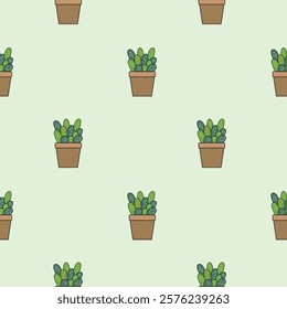 Cactus seamless pattern. Cactus illustration. Cactus background. Perfect for fabric, textile, wallpaper, decor, illustration, print, packaging of products. SSTKbackgrounds