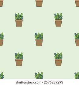 Cactus seamless pattern. Cactus illustration. Cactus background. Perfect for fabric, textile, wallpaper, decor, illustration, print, packaging of products. SSTKbackgrounds