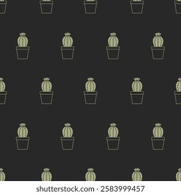 Cactus seamless pattern. Cactus illustration. Cactus background. Perfect for fabric, textile, wallpaper, decor, illustration, print, packaging of products. SSTKbackgrounds