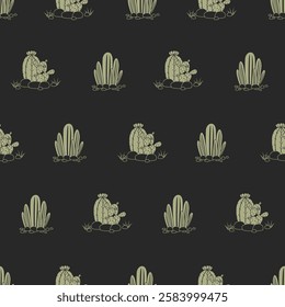 Cactus seamless pattern. Cactus illustration. Cactus background. Perfect for fabric, textile, wallpaper, decor, illustration, print, packaging of products. SSTKbackgrounds
