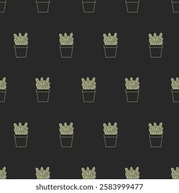 Cactus seamless pattern. Cactus illustration. Cactus background. Perfect for fabric, textile, wallpaper, decor, illustration, print, packaging of products. SSTKbackgrounds