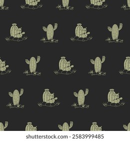 Cactus seamless pattern. Cactus illustration. Cactus background. Perfect for fabric, textile, wallpaper, decor, illustration, print, packaging of products. SSTKbackgrounds