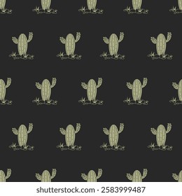 Cactus seamless pattern. Cactus illustration. Cactus background. Perfect for fabric, textile, wallpaper, decor, illustration, print, packaging of products. SSTKbackgrounds