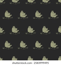 Cactus seamless pattern. Cactus illustration. Cactus background. Perfect for fabric, textile, wallpaper, decor, illustration, print, packaging of products. SSTKbackgrounds