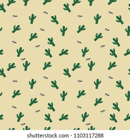 Cactus seamless pattern illustration vector