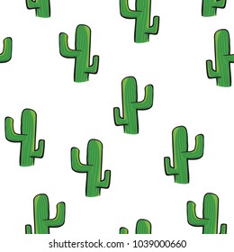 Cactus seamless pattern isolated on white background.Mexican seamless pattern.