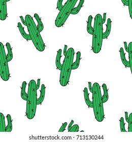 Cactus seamless pattern. Modern fashion background