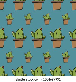 cactus seamless pattern plant background colorful pattern