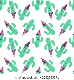 Cactus seamless pattern, textiles and prints