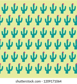 Cactus seamless pattern vector background