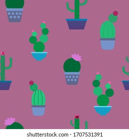Cactus Seamless pattern Vector background