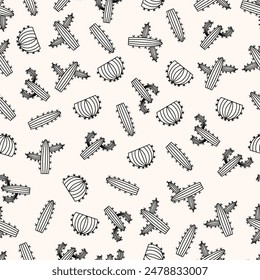 cactus seamless pattern in vector, background, fabric, wrapping, wallpaper, etc.