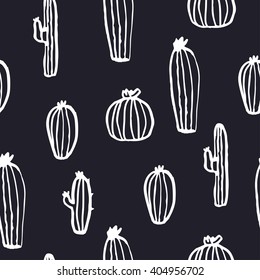 Cactus seamless pattern vector background