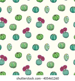 Cactus seamless pattern vector background