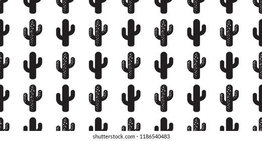cactus seamless pattern vector desert botanica flower plant garden summer scarf isolated illustration wallpaper tile background