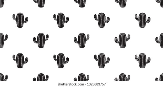 cactus seamless pattern vector Desert flower botanica summer plant garden isolated background repeat wallpaper illustration doodle