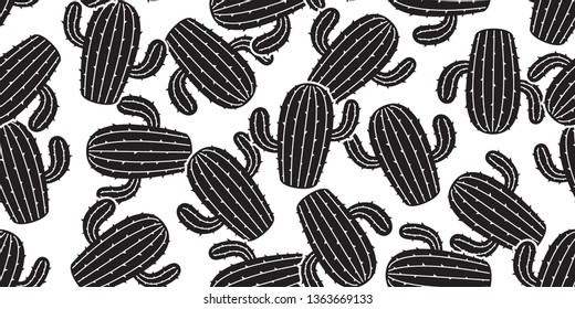 cactus seamless pattern vector Desert flower botanica summer plant garden tile background scarf isolated repeat wallpaper illustration doodle
