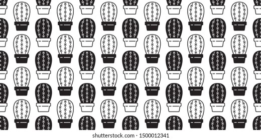 cactus seamless pattern vector Desert botanica flower garden plant scarf isolated repeat wallpaper tile background cartoon doodle illustration design