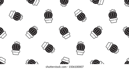 cactus seamless pattern vector Desert botanica flower garden plant summer scarf isolated repeat wallpaper tile background cartoon doodle illustration design