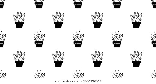 cactus seamless pattern vector Desert botanica flower garden plant scarf isolated tile background repeat wallpaper doodle cartoon illustration design