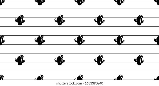 cactus seamless pattern vector Desert botanica flower garden plant scarf isolated repeat wallpaper tile background cartoon illustration line doodle design