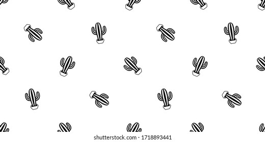 cactus seamless pattern vector Desert botanica flower garden plant cartoon tile background repeat wallpaper scarf isolated illustration doodle design