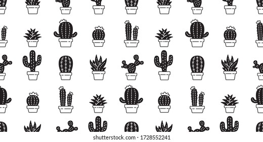 doodle de ilustraciones de dibujos animados sin soldadura de cactus