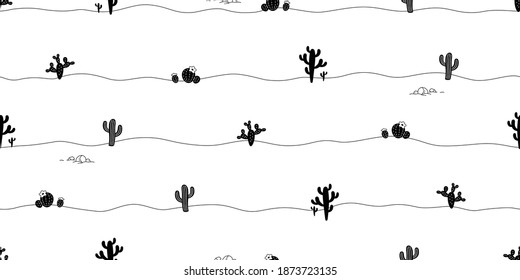 cactus seamless pattern vector Desert botanica flower garden plant cartoon tile background repeat wallpaper doodle scarf isolated illustration design