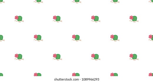 cactus seamless pattern vector flower plant Desert botanica garden summer background isolated repeat wallpaper