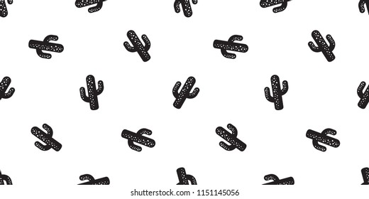 cactus seamless pattern vector flower Desert botanica plant garden summer scarf isolated tile background repeat wallpaper