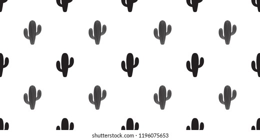 cactus seamless pattern vector flower Desert botanica plant garden scarf isolated tile background cartoon repeat wallpaper