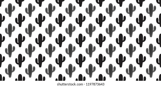 cactus seamless pattern vector flower Desert botanica plant garden scarf cartoon isolated tile background repeat wallpaper