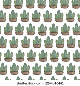 Cactus seamless pattern. Vector illustration