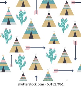Cactus seamless pattern. Vector illustration