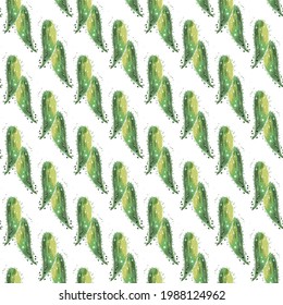 Cactus seamless pattern. Watercolor pattern of catus on white background. Green thorns Mexican succulent. Exotic cacti houseplant background