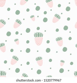 cactus seamless template, green, hand drawn, cute, wrapping paper 