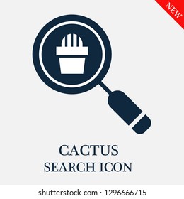 Cactus search icon. Editable Cactus search icon for web or mobile.