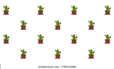 cactus seemless pattern, vector illustration of a set of green icons