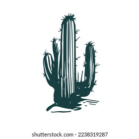 Cactus set hand drawn illustrations, vector