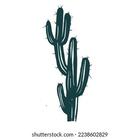 Dibujos dibujados a mano por cactus, vector