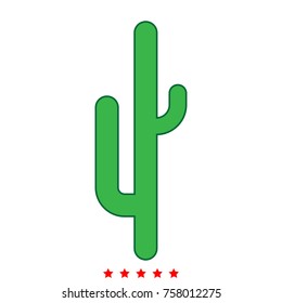Cactus set icon . Flat style .
