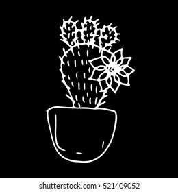 cactus set of on a white background design texture color interiors banner poster cartoon landscape mexico