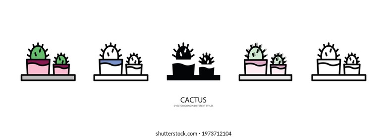 CACTUS SET VECTOR TYPE ICON
