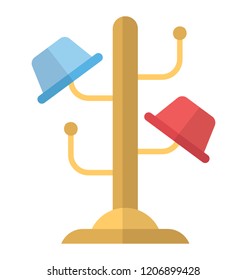 
A cactus shape stand with caps showing cloth stand icon 
