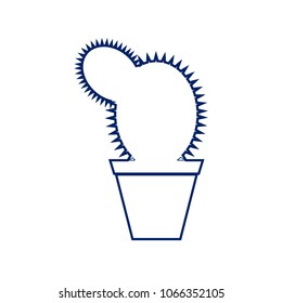 Cactus sign illustration. Vector. Flat style black icon on white.